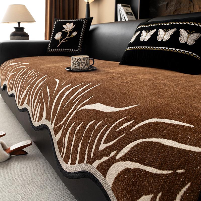 Straight row sofa cushion universal in all seasons 2025 new fixed non-slip seat cushion light luxury high-end special-shaped sofa cover