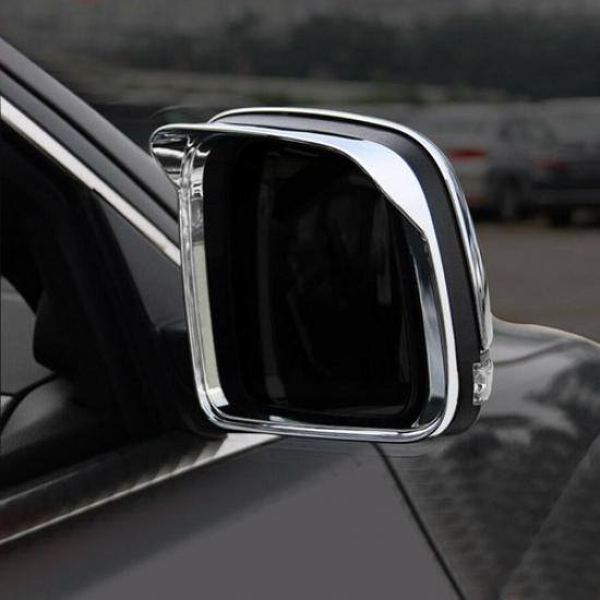 For 2011- Jeep Grand Cherokee Chrome Side Mirror Rain Eyebrow Cover Trim 2P
