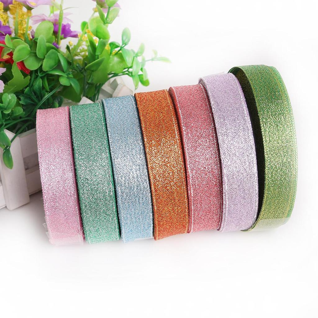 25Yards Metallic Ribbon Organza Ribbon For Wedding Party Decoration Gift Wrap Christmas Ribbons