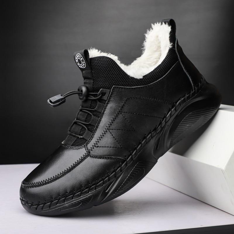 Winter Warm Men 'S Shoes Fashion Genuine Leather Men 'S Sneakers Outdoor Light Men Casual Shoes Comfortable Men Loafers