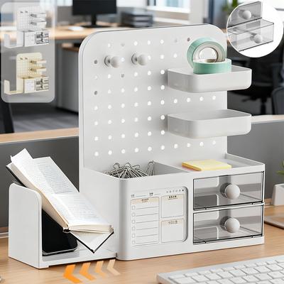 Kreativer Schreibtisch-Organizer mit Schublade Hängendes Brett Platzsparend Skalierbares Bücherregal Multifunktionales Kleinkram-Sortier-Aufbewahrungsregal