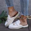 Women's Spring New Women's Wrap Head Half Drawback Wearing One Pedal Muller Lazy Shoes Casual Half Drawback