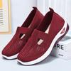 Large-sized Fly-knit Breathable Single Shoes for Women Flat Heels with Cutout and Shallow Opening Lazy Loafers