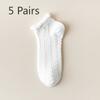 5 Pairs of Women's Summer Thin Retro Pure Cotton Twist Sports Socks
