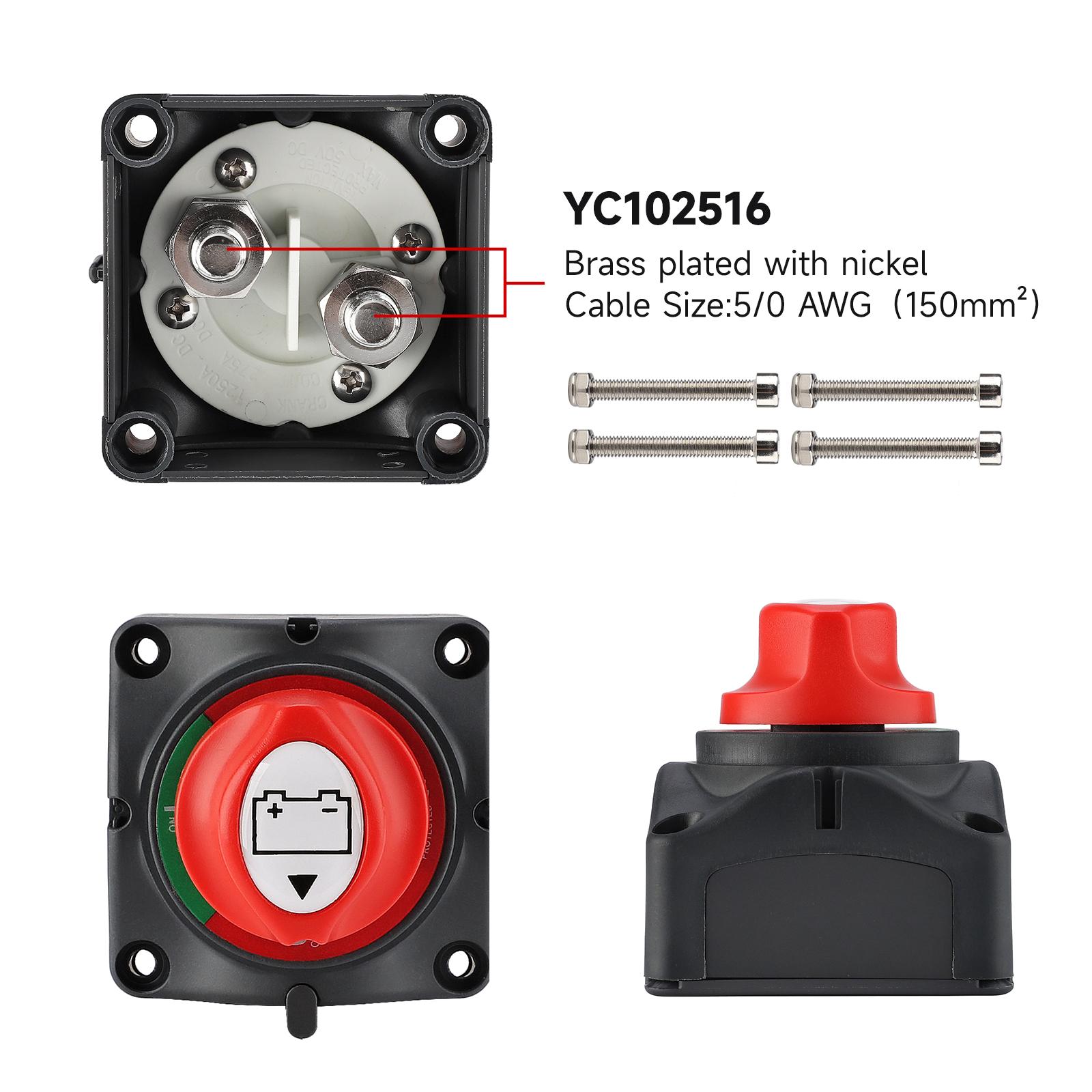 

2 Position New On/Off Marine Boat Battery Disconnect Switch With Top Post 12V-48V Car Isolator Disconnect Rotary Switch 275A