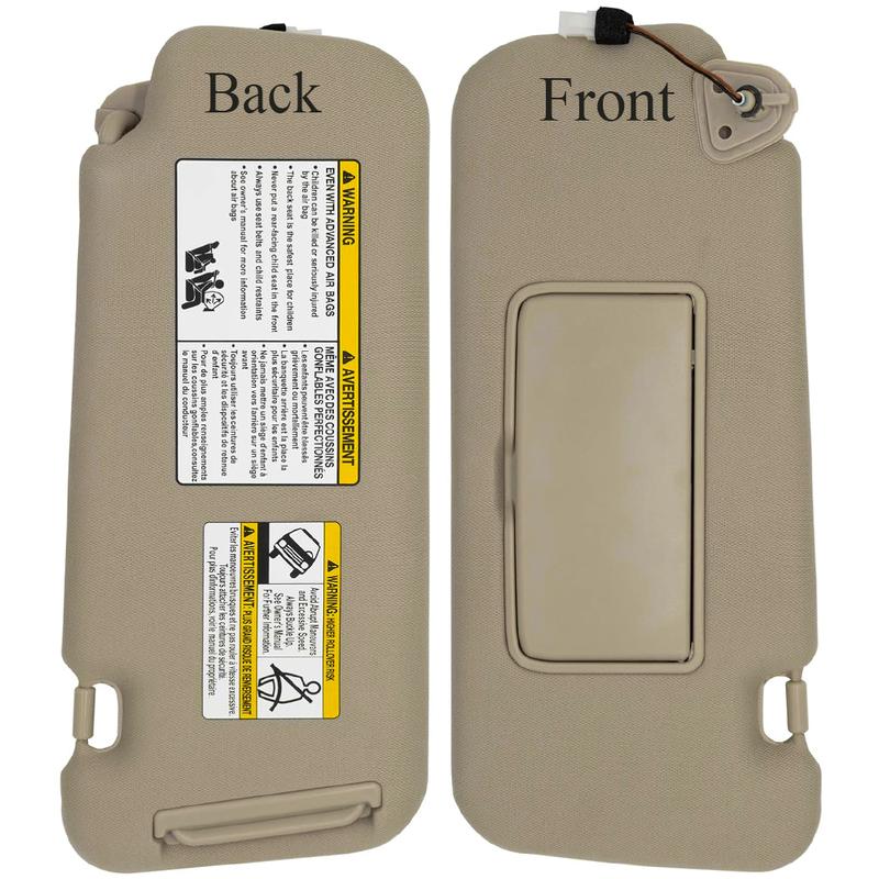 Pare-soleil de voiture avec miroir et pare-soleil gris clair beige pour Nissan Murano 2009 2010 2011 2012 2013 2014 Conducteur côté gauche