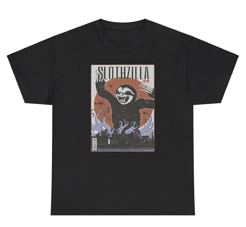 Slothzilla T Shirt Funny Sloth Lover Movie Parody Silly Meme Humor Tee S