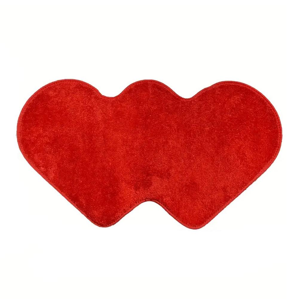 Red Love Heart Carpet Valentine's Day Double Heart Carpet Atmosphere Non-slip Living Room Bedro U9Q6