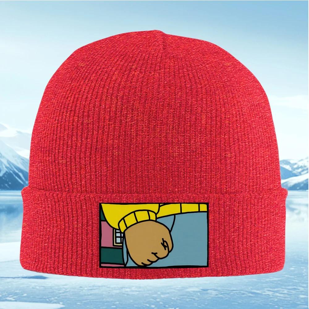 Fist And Yellow Sweater Design Unisex Women Unisex Knitted Hat Beanie Pullover Cap Winter Thermal Warm Christmas Outdoor Cycling Hi