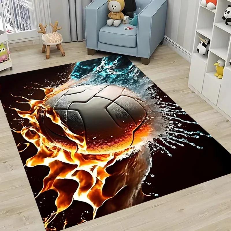 Tappeto a tema sport di palla Tappetino da pavimento da calcio cartone animato per decorazione camera da letto bambini Tappeti grandi aree da calcio Tappeto per ingresso soggiorno casa
