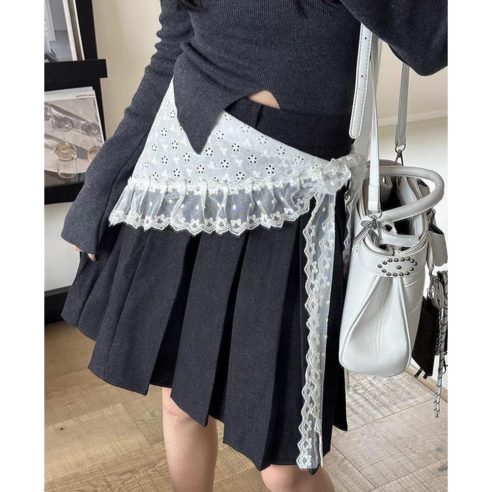 QUENTE Lenço de Cabeça Triangular de Renda Retrô Saia Curta Meia Saia Saia Cortina de Bumbum Acabamento de Renda Avental Pequeno Elegante Renda Floral Lenço de Cabelo