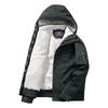 New Men's Fleece Lined Thick Hooded Cotton Parka, Winter Warm Casual Workwear Cotton Coat for Men