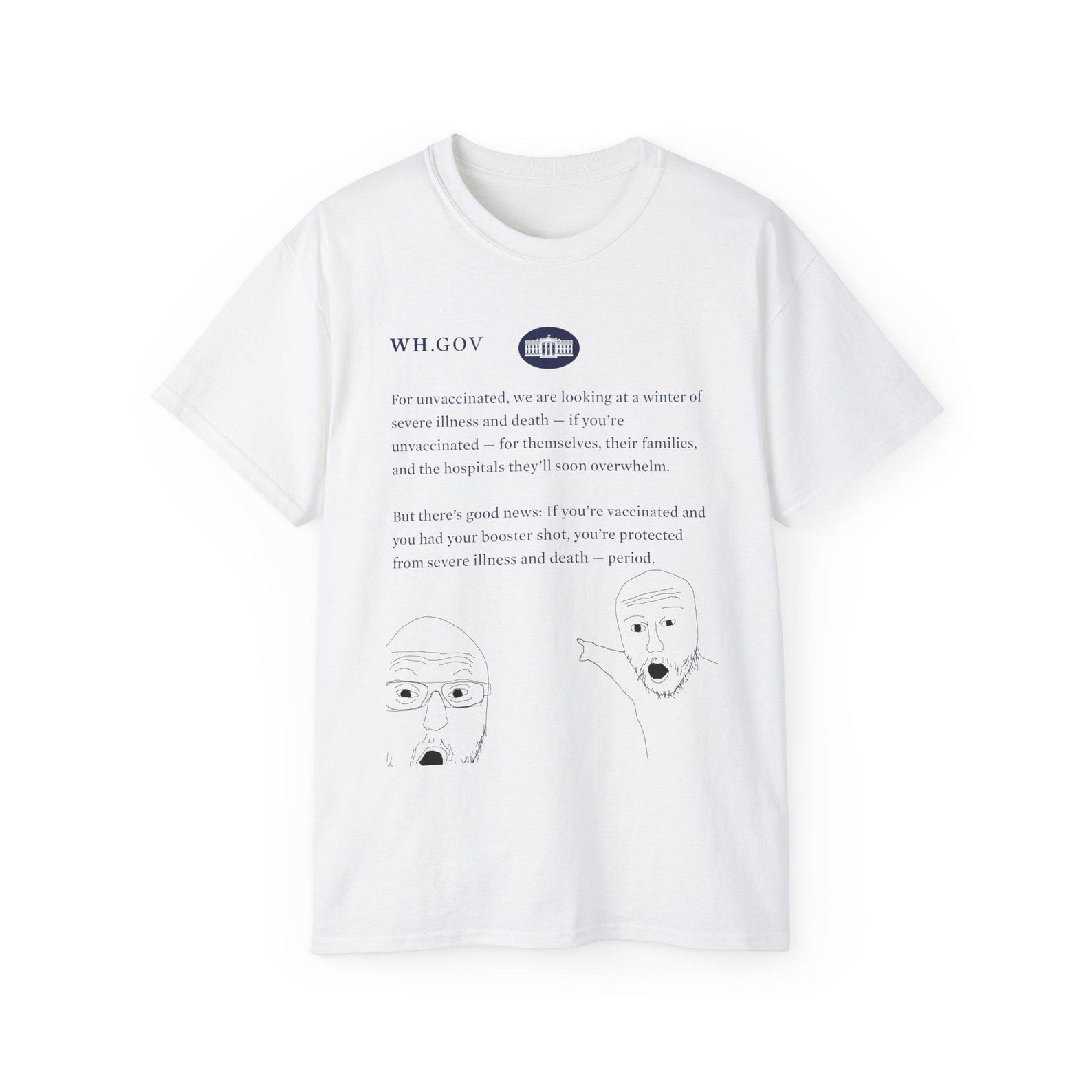 Wojak Woke Vegan Soy Point Cotton T shirt - Christmas Gag Gift L
