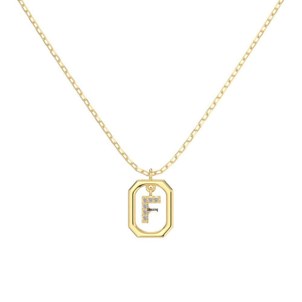 925 Silver Alphabet Pendant Necklace with Zircon Detailing - Women's Elegant & Unique Design