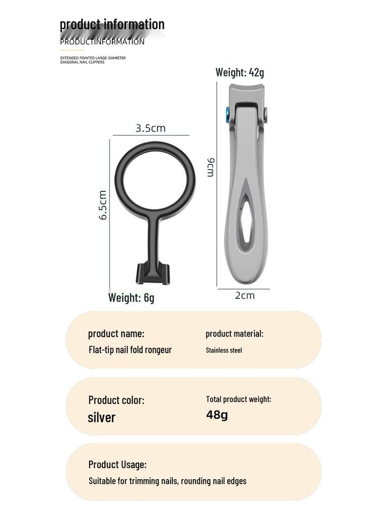 Large Opening Nail Clippers with Auxiliary Magnifying Glass for Elderly & Hard Nail Grooves