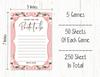 Inkdotpot Bachelorette Party Games Set Bundle of 5 (Activities for 50 Guest) Floral Theme Fun Bridal Shower Game Set