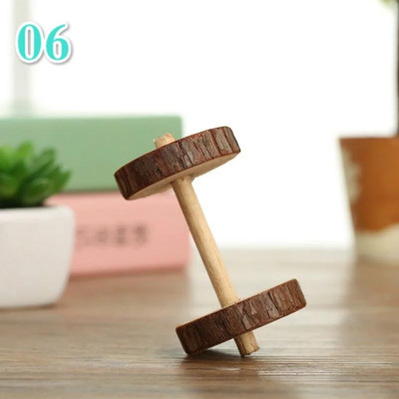 

1 шт. милые натуральные деревянные игрушки кролики сосновые гантели одноколесный велосипед колокольчик роликовые жевательные игрушки для морских свинок крыс мелкие моляры принадлежности для домашних животных 06