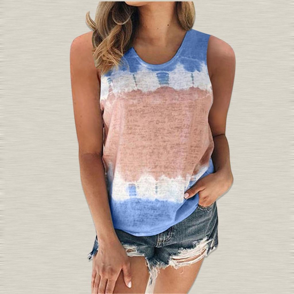 Women's Plus Size Camisole Summer Casual T-shirt Striped Printing Vest