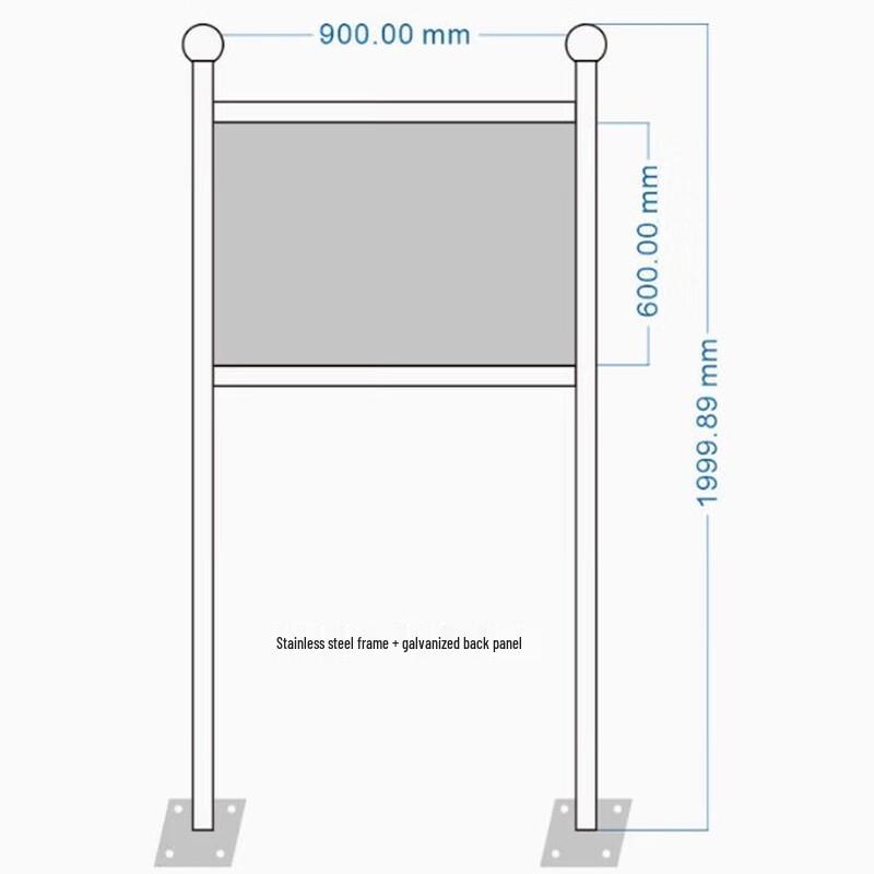 Long Zhan Freestanding Stainless Steel Poster and Bulletin Board