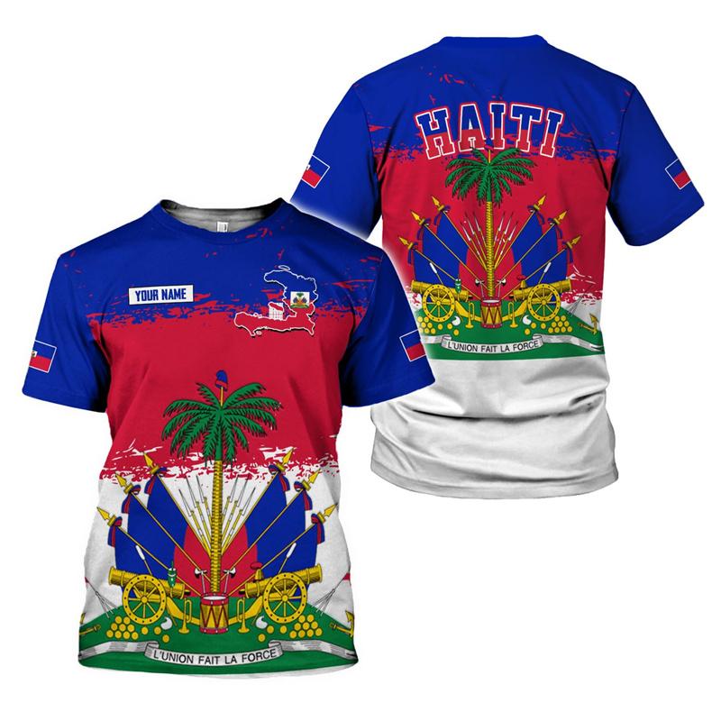 Fashion Haiti Flag T Shirt For Men Women 3D Printed Haitians Pride T-shirt Summer Short Sleeves Tops Crew Neck Tee Shirts