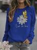 Butterfly Print Women's Round Neck Hoodie