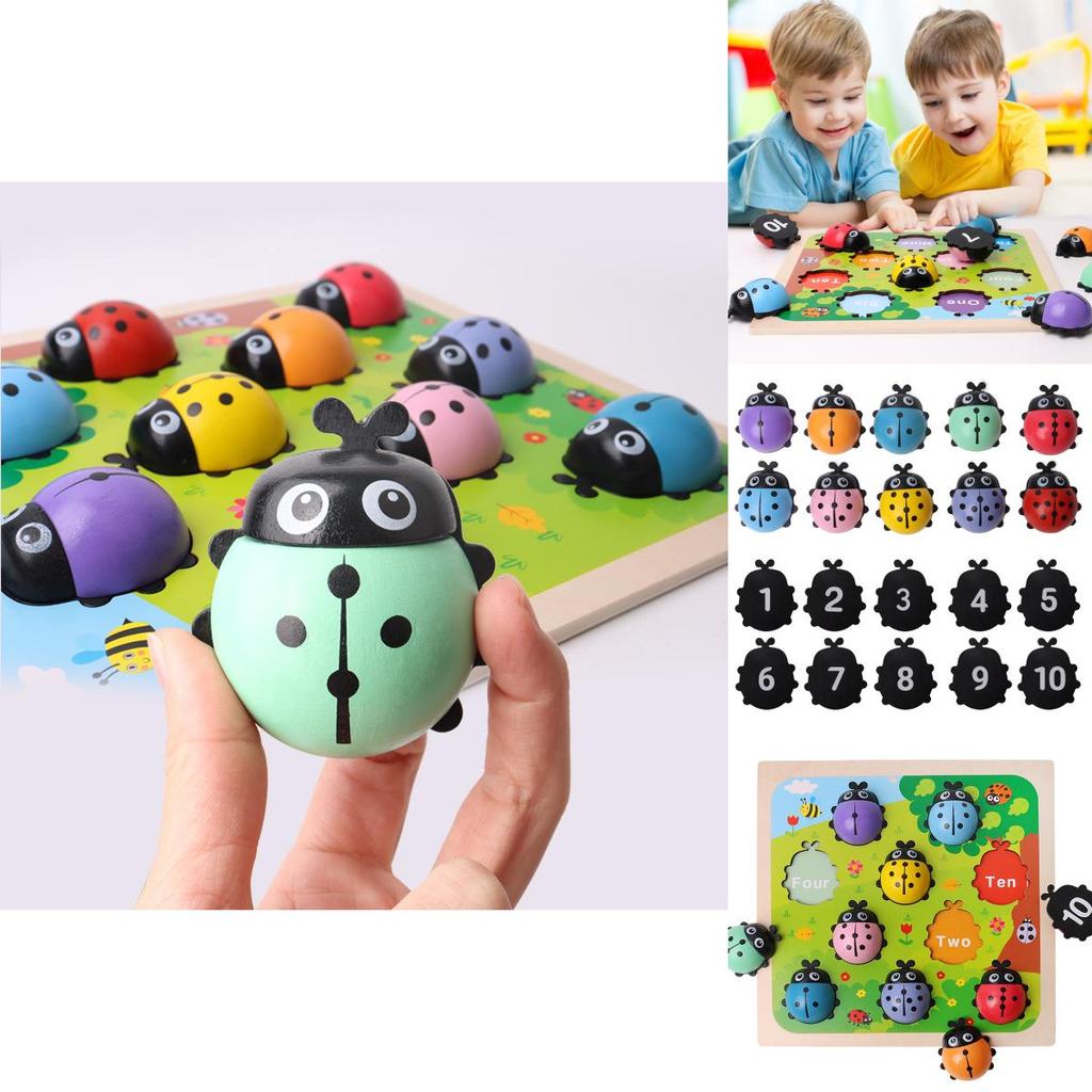 Wooden Number Ladybug Toy For Kids Educational Learning And Cognitive Development