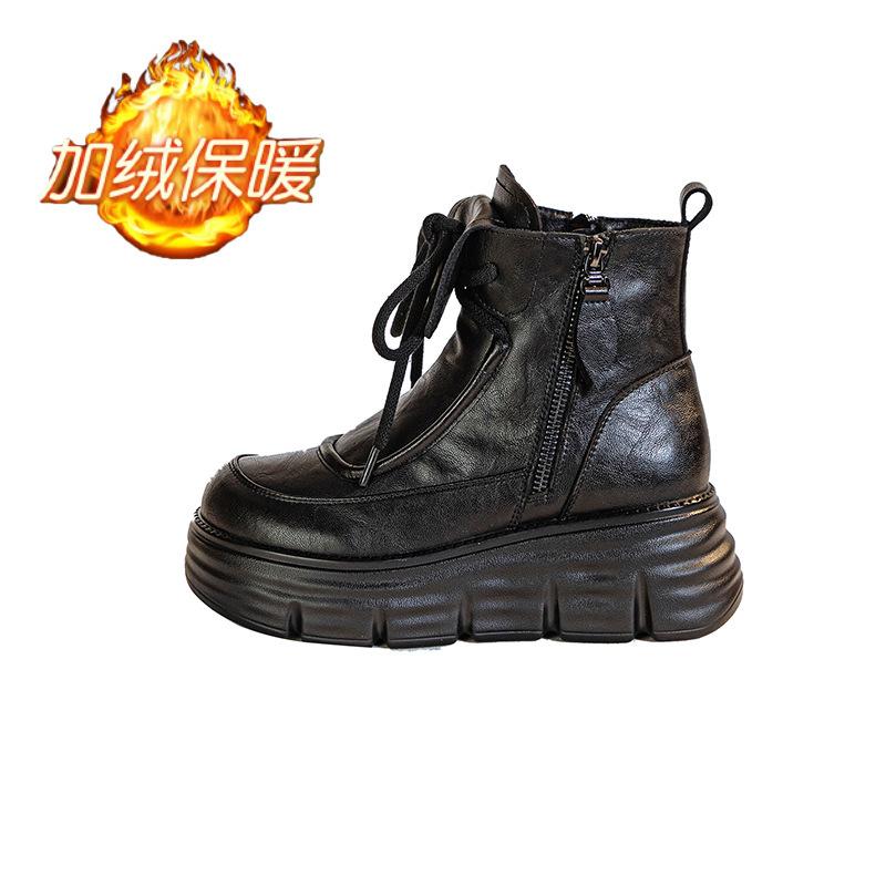 

2025 new platform short boots women s shoes live broadcast explosion factory direct sales spot velvet cotton shoes Martin boots 24249 40