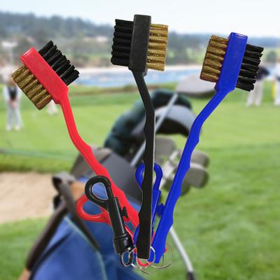 Golf Cleaning Brush 2 Sided Useful Plastic Steel Golf Club Brush for Outdoor