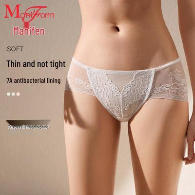 Maniform Women's Sexy Lace Mid-Low Waist Briefs