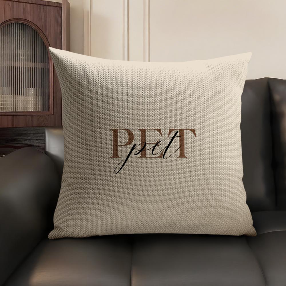 Simplicity Pattern Love Cushion Cover Natural Linen Organic Fabric DoubleSided Printing Sofa Home Decor Gift Pillow Case