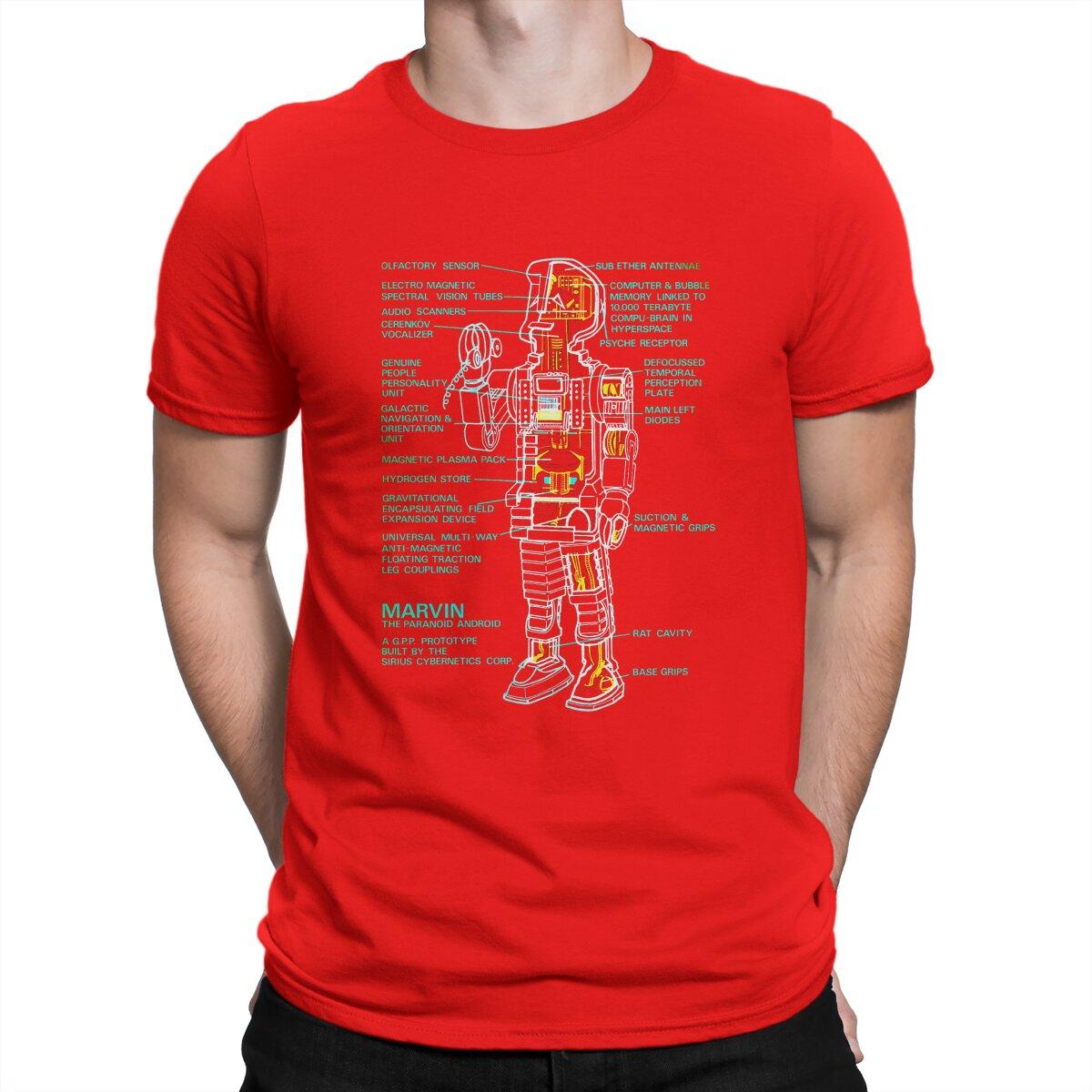 Marvin The Paranoid Android Cross Section Unique TShirt The Hitchhikers Guide To The Galaxy Film Leisure T Shirt For Adult S