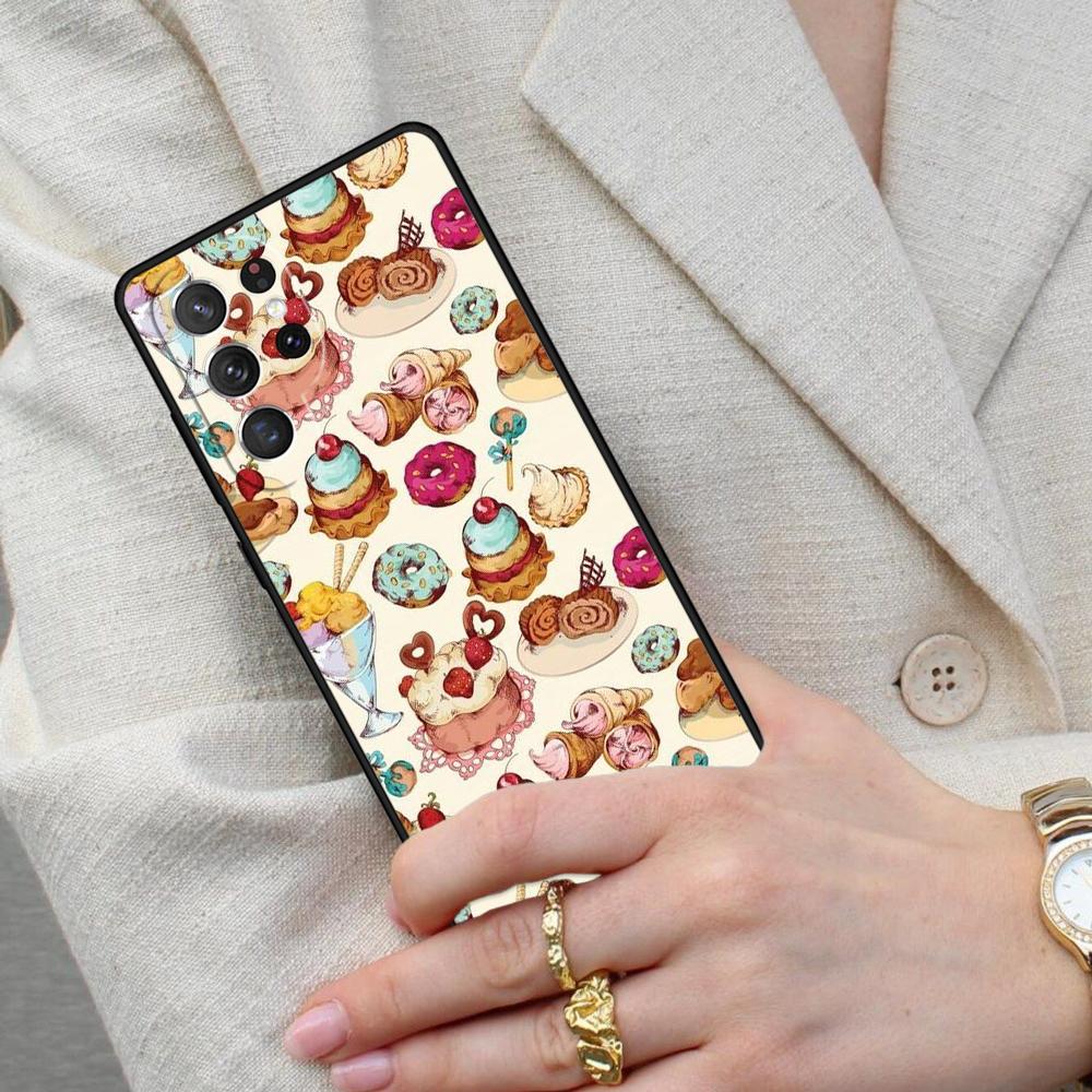 Cake Fancy Desert Cell Phone Case for Samsung Galaxy S26 Ultra S25 S24 S23 S22 S21 S20 Note10 Cover