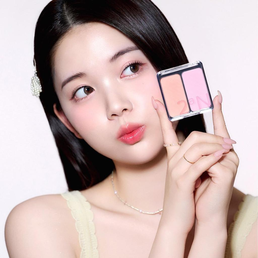 CHEEK 15 Mango Berry Blush Suitable for Warm and Cool Skin Korean Happy Idol Baby Peach Korean Idol 2aN OfficialDUAL - Glitter, Matte, Shimmer,