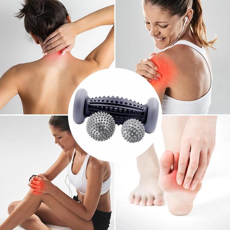 Massage Ball Foot Roller Spiky Lacrosse Balls Relieve Hand Shoulder Leg Plantar Fasciitis Heel Feet Arch Deep Tissue Massage