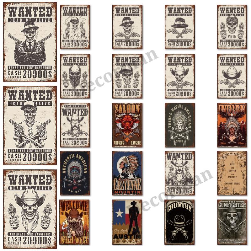 

[ Kelly66 ] Wanted Custom Retro Or Vintage Style Metal Sign Home Decor Bar Wall Art Painting 20*30 CM Size LAT-1760