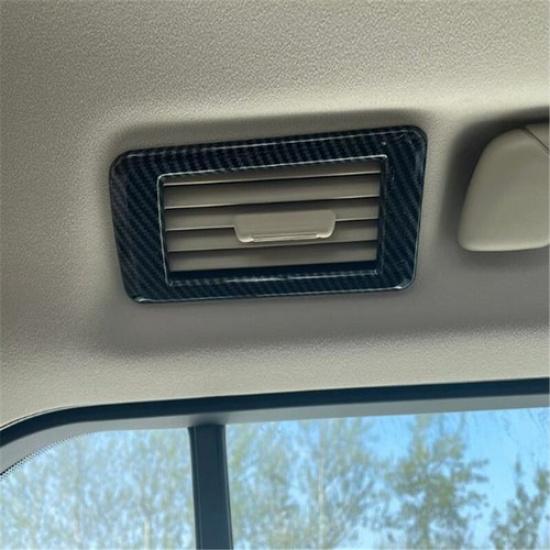 For Toyota Land Cruiser 2022 23 Carbon Fiber Rear Up Air Outlet Vent Cover Trim