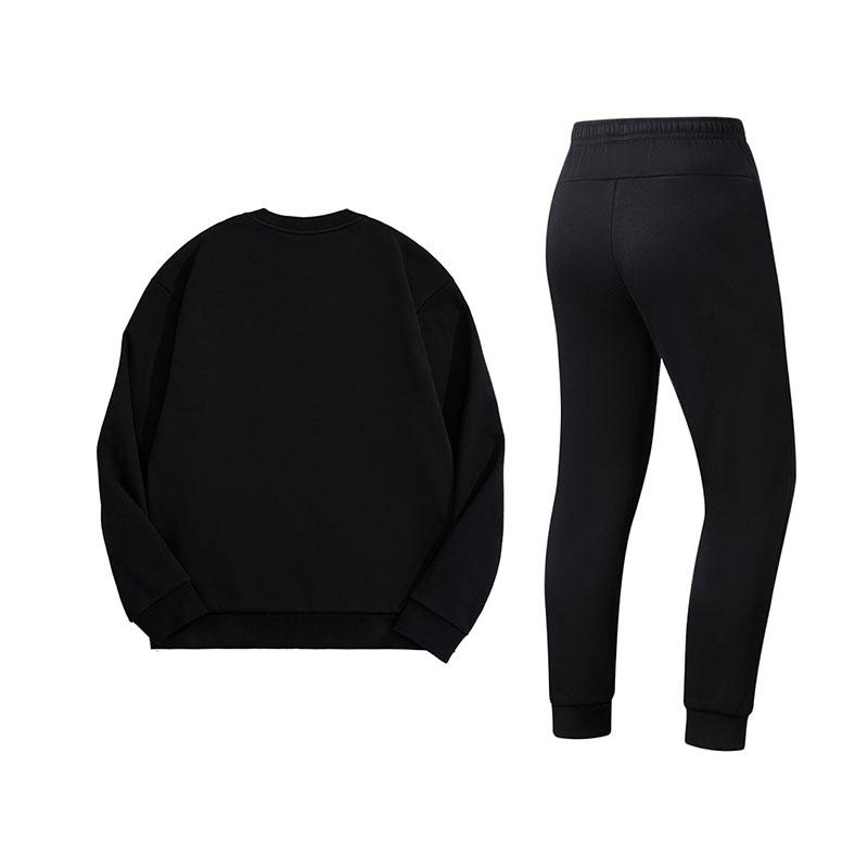 Li-Ning Casual Letter Print Crew Neck Pullover Sweatshirt And Comfortable Long Pants Set Men sets AWDUH43-1+AKLUA73-6