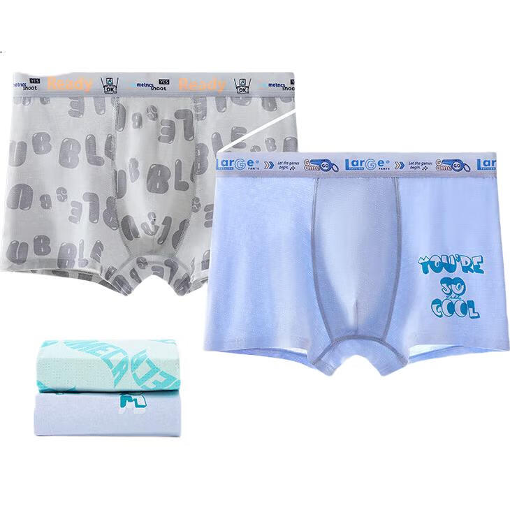 LANGSHA Youth Men's Underwear, Spring And Summer 2026 Mesh Developmental Pure Cotton Antibacterial Boxer Briefs for Middle And High School Students