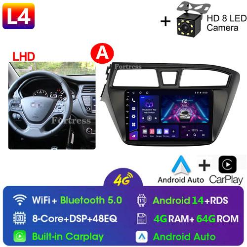 Fortress 6G 128G Android 12 Car Radio For Hyundai I20 LHD 2015 2016 2017 Stereo GPS Carplay Auto Multimedia Player 2Din DVD