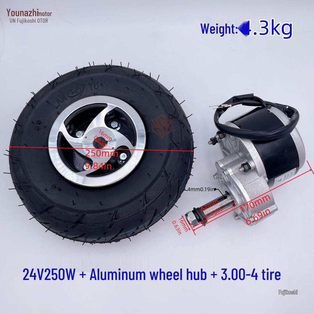 24V 250W 10" Pneumatic Rear Scooter Wheels 3.00-4 with Steel Rims