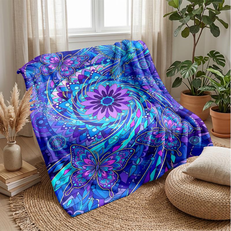 Butterflies in Heart Light blanket Personalized Name Flannel Blanket Soft Cozy Plush Throw for Sofa Bed Lightweight Home Decor