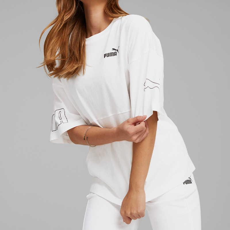 Puma Soft Comfortable Breathable Short Sleeve T-Shirt Women Tops White 676680-02