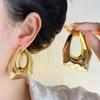 Boucles d'oreilles géométriques irrégulières en métal exagéré, grandes, pour femmes, Europe et Amérique, personnalité, fête, bijoux rétro, cadeaux