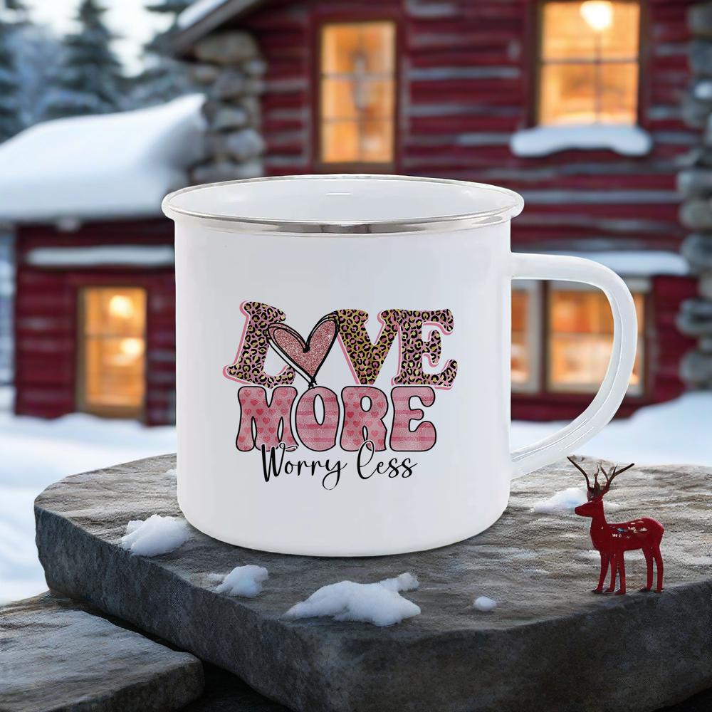 Valentine Gift Coffee Mugs For Couples Holiday Present Drinkware Breakfast Cup Pink Enamel Mug Love Milk Cups Romantic Funny Tea