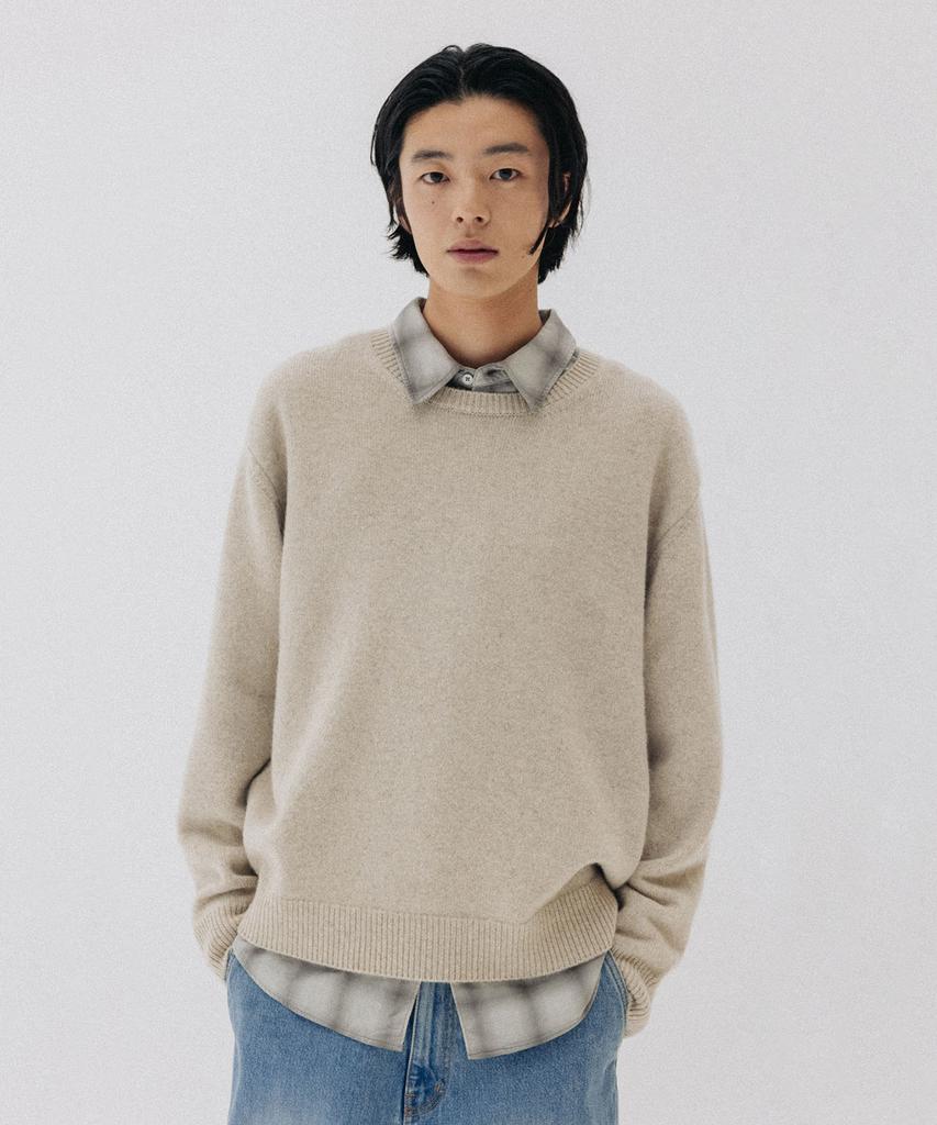 BLANKROOM Gentle Crewneck Sweater_Oat