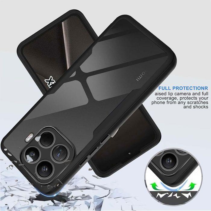 Full Case - E.F.CONNECTION - for Xiaomi 15T Pro - Hybrid Shockproof Transparent Rigid Black Border