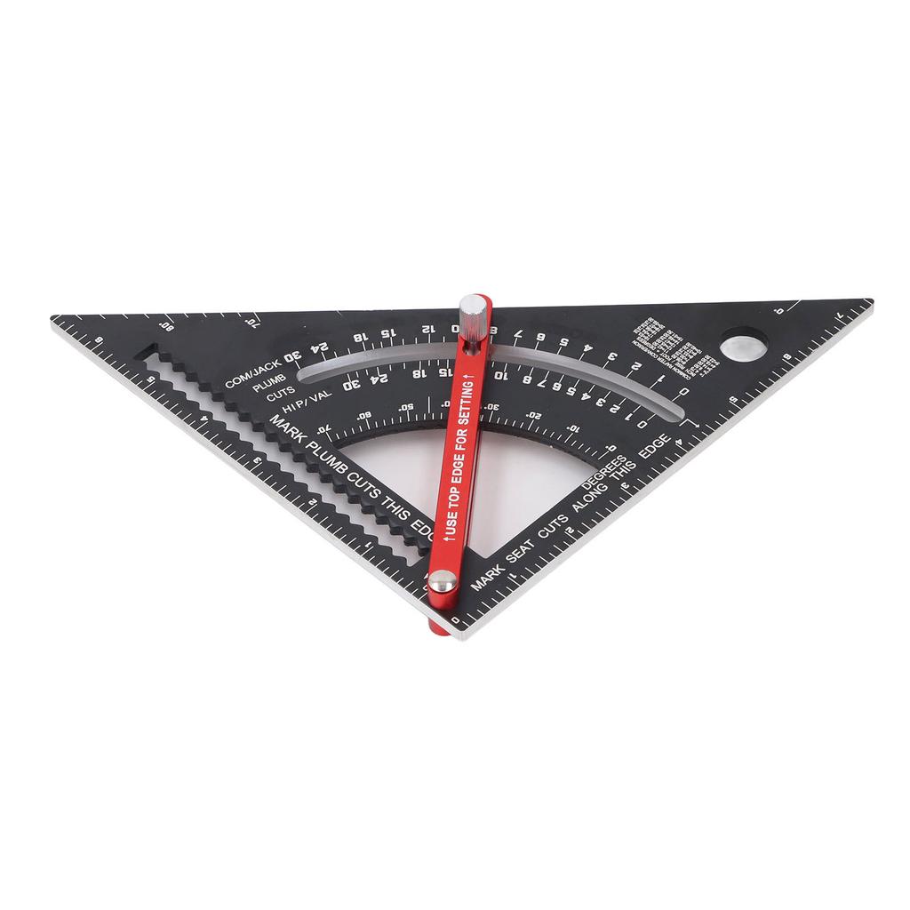 7in Carpenter Square Aluminum Alloy 70 Degrees  Adjustable Combination Square Metal Rafter for Woodworking