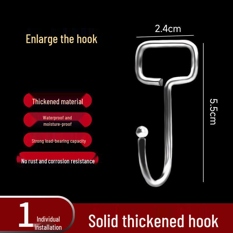 Transparent No-Drill Strong Adhesive Wall Hook for Bathroom & Kitchen