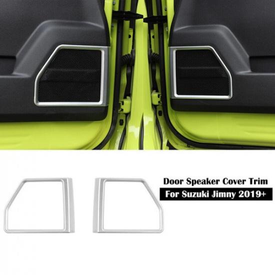 2x Silver ABS Interior Door Audio Speaker Cover Trim Fit For Suzuki Jimny +