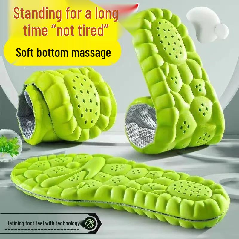 Third Gen PU Acupressure Insoles: Super Soft, Antibacterial, Deodorizing, Sweat-Absorbent & Breathable